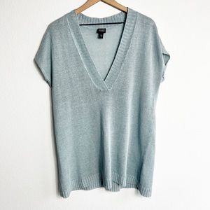 Eileen Fisher Light Blue V-Neck Sweater